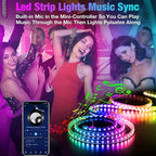65.6ft Led Strip Lights, Led Light Strips Music Sync Color Changing Led Lights with App Control and Remote, Led Lights for Bedroom, Party, Home Decoration