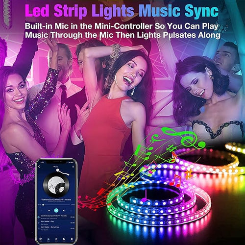65.6ft Led Strip Lights, Led Light Strips Music Sync Color Changing Led Lights with App Control and Remote, Led Lights for Bedroom, Party, Home Decoration