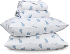 RUVANTI Flannel Sheets Queen Size - 100% Cotton Double Brushed Bed Sheets, Deep Pockets 16 Inches Queen Sheet Set, All Seasons Breathable & Extra Soft - Warm & Cozy, 4 Piece, Happy Cubs