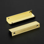Ravinte Hardware 6 Pack Gold Cabinet Handles, 5 Inch (128mm) Finger Edge Pulls, 4 Inch Hole Center, Finger Pulls for Cabinets