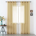 DUALIFE Antique Taupe Brown Sheer Curtains 84 Inch Length Grommet Light Brown Tan Semi Voile Curtain Panels Window Drapes for Living Room and Bedroom Window Treatments 2 Panels 52 x 84 Inch Natural