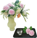 Artificial Flowers 25pcs Fake Roses, Baby Pink Foam Rose Faux Flower for DIY Wedding Bouquets Bridal Shower Centerpieces Floral Arrangements Home Decorations Party Backdrops Table