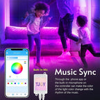 TJOY 65.6ft Kids Bluetooth LED Strip Lights, Music Sync Tape Lighting RGB Color Changing Lighting with Penguin Style Remote, APP Control, LED Lightis for Bedroom, Room DIY (APP+Remote+Mic)