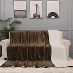 NANPIPER King Size Sherpa Blanket, Soft Fleece Throw for Bed, Reversible Thick Fuzzy Blanket for Winter (Military Olive Green, 90x108 inches)