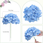 AVIVIHO Blue Hydrangea Artificial Flowers Bulk Pack of 10 Fluffy Fake Hydrangeas Silk Flower with Stems for Home Wedding Party Floral Decor Table Centerpieces Home Spring Festival Decoration