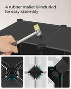SONGMICS Cube Storage Organizer, 12-Cube Closet Storage Shelves, Modular Bookcase, Black ULPC34HV1
