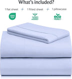 LuxClub 3 PC Sheet Set Bed Sheets Deep Pockets 16" Eco Friendly Wrinkle Free Cooling Machine Washable Hotel Bedding Silky Soft - Sky Blue Twin XL