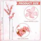 Giegxin Set of 8 Silk Cherry Blossom Branches Cherry Blossom Tree Stems Long Stem Artificial Flowers for Tall Vase Flowers for Home Wedding Vase Floral Arrangements, 39.37 Inch (Pink)
