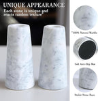 HofferRuffer Marble Candlestick Holders，Set of 2 Natural Stone Candle Holder Decorative Candle Stands for Wedding, Dinning, Party, Table Centerpieces, Fit 3/4'' Thick Taper Candles (Grey White)