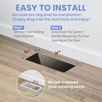2x10 Inches 2 Pack Heavy Duty Walkable Floor Register - Easy Adjust Air Supply Lever Decorative Floor Vent Covers - Boston Design Vent Covers for Home - Matte Black
