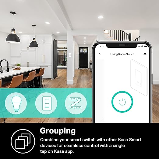 Kasa Smart Light Switch HS200, Single Pole, Needs Neutral Wire, 2.4GHz Wi-Fi Light Switch Works with Google Home, UL Certified, No Hub Required, White