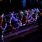 50ft 360 LED Waterproof Rope Lights, 110V Connectable Indoor Outdoor Led Rope Lights for Deck, Patio, Pool, Camping, Bedroom Decor, Landscape Lighting and More (RED+White+Blue)