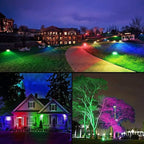 Led Flood Light 30W, 300W Equivalent 3000 LM Outdoor Color Changing Led Stage Landscape Lights, Bluetooth RGBW Smart Floodlights 2700K & 16 Million Colors&Timing& Music Sync, IP66，US 3-Plug (2 Pack)