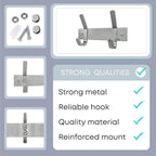 Small Coat Rack Wall Mount – Brushed Nickel 6 Inch Stainless Steel Hook Rail with 2 Heavy Duty Double Coat Hooks – Wall Mounted Coat Hanger for Entryway, Bathroom, Bedroom, Hat Organizer - 2 Pack