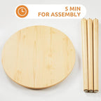 Apicizon Small Round Side Table, Modern Light Wood Side Table Bedside Nightstand End Table for Small Spaces, Bedroom, Living Room, 16.5 x 20 Inches, Natural