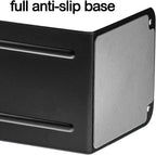 Acrimet Metal Bookends, Non-Skid Book Stand for Shelves, Heavy Duty Book Stopper, 6-7/8" H x 4" W x 4-1/2“ D, Black, 1 Pair