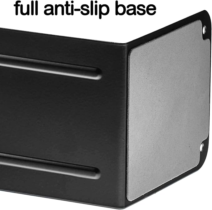 Acrimet Metal Bookends, Non-Skid Book Stand for Shelves, Heavy Duty Book Stopper, 6-7/8" H x 4" W x 4-1/2“ D, Black, 1 Pair