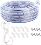 3000K Warm White Rope Lighting, 33ft Flat Flexible LED Strip Lights, Waterproof and Extendable Decor Lights for Garden Patio pergola Yard Christmas Holiday Activities