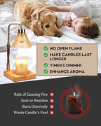 Candle Warmer Lamp with Timer Dimmable, Adjustable Height, Christmas Anniversary Women Gifts for Her Girlfriend, House Warming Gifts New Home, Wax Warmer Lamp for Jar Candles with 2 Bulbs