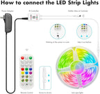 65.6ft Led Lights for Bedroom Music Sync Color Changing Led Strip Lights IC+RGB with Remote App Control Led Strip, Led Lights for Room Home Kitchen Decor Party