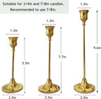 6PCS Brass Candlestick Holders Gold Candle Holders Taper Candle Holders Decorative for Thanksgiving Day Christmas Dinning Wedding Party Anniversary Home Decor.