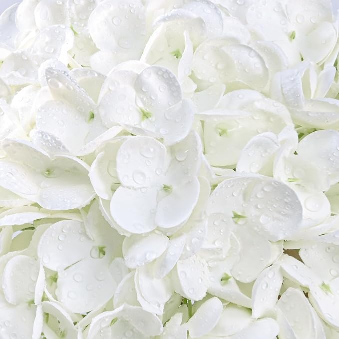 3 Pcs Real Touch Hydrangea Artificial Flowers, 21" White Full Faux Hydrangea Flowers Latex Fake Flowers for Home Decor Party Floral Arrangements Wedding Bouquets Centerpieces Outdoor Decor