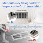 4x8 Inches 2 Pack Heavy Duty Walkable Floor Register - Easy Adjust Air Supply Lever Decorative Floor Vent Covers, Boston Design Vent Covers for Home - Satin Nickel
