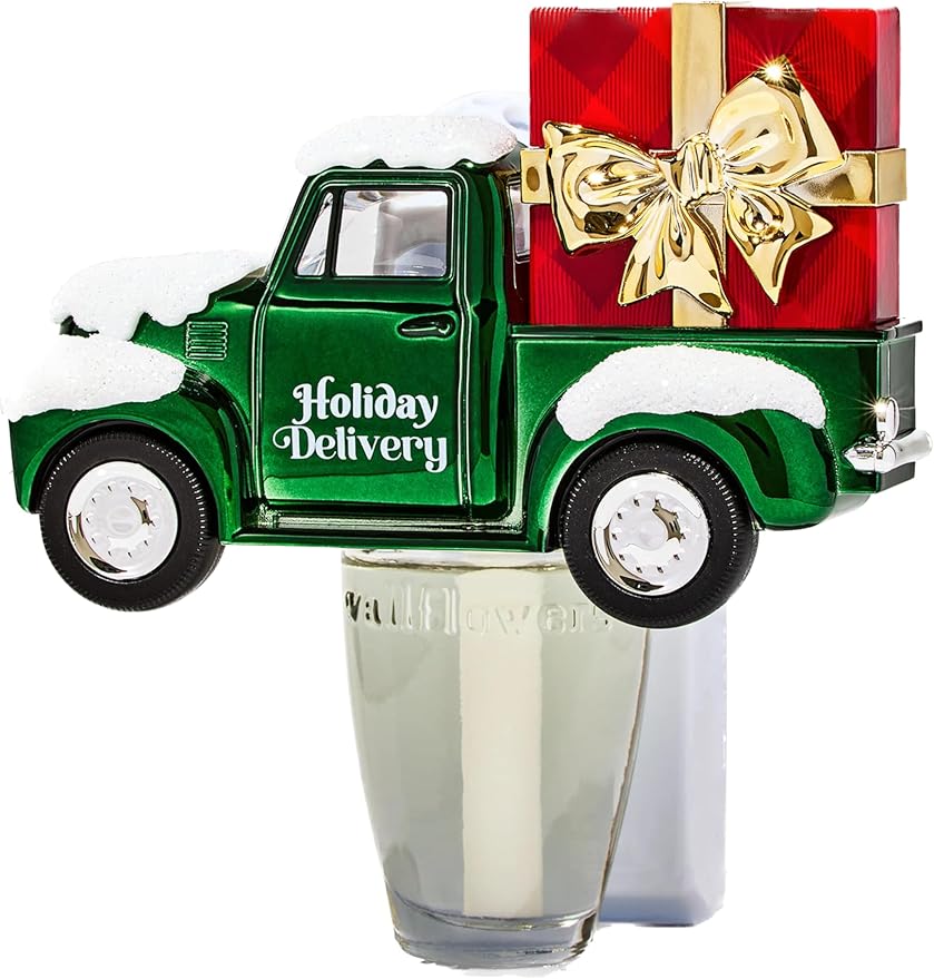 Bath and Body Christmas Pickup Truck WallFlower Plug in - Green Pick up Truck w/Gift - Adjustable Scent Control - Holiday Decor Plug-in for Wallflowers Fragrance Refills Bulbs - New for 2024