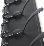 Dseap Coat Rack Wall Mounted - 5 Tri Hooks, Heavy Duty, Wooden Wall Coat Hanger Coat Hook for Clothes Hat Jacket Clothing, Black, Pack of 2