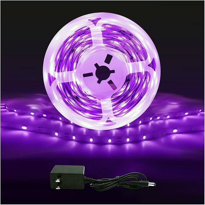 roperry 40ft LED Black Light Strip Kit, 720 Units Lamp Beads, Non-Waterproof Blacklights for Glow Party, Indoor Birthday, Body Paint,Halloween (Indoor)