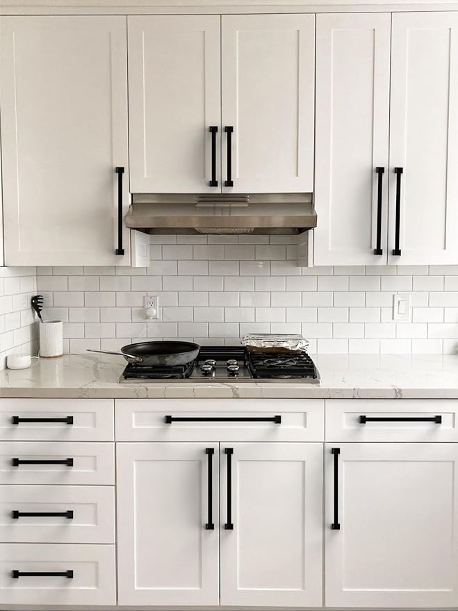 10 Pack Matte Black Cabinet Pulls 7.5 Inch(192mm) Kitchen Cabinet Handles Solid Zinc Alloy Cabinet Hardware Drawer Pulls