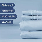 Full Size 4 Piece Sheet Set - Comfy Breathable & Cooling Bed Sheets Set - Hotel Luxury Bedding for Women, Men, Kids, Teens, Boys & Girls - Deep Pockets, Ultra-Soft, Wrinkle Free - Oeko-Tex - Sky Blue