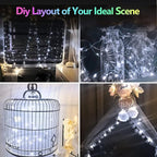 4 Pack 60 LED Christmas Fairy Lights Battery Operated with Timer, 20FT Waterproof Twinkle Lights Indoor Outdoor, String Lights for Bedroom, Wedding, DIY, Centerpiece, Christmas Decorations(Cool White)