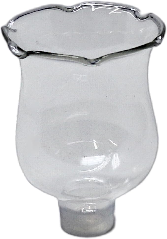 4E's Novelty Clear Glass Votive Cups with Peg - Pack of 6 - Tulip Votive for Candelabra Candle Holder, Home Interior Candle Sconce Glass Replacement Parts, Shabbat Candle Oil Lamp (3.25" Tall)