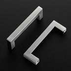 Ravinte 3 Pack Brushed Nickel Kitchen Cabinet Handles 4 Inch Cabinet Pulls Square Kitchen Hardware for Cabinet Drawer Pulls Drawer Handles Come with Screwdriver