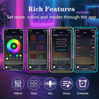 32.8FT RGB Rope Lights,Flexible Led Neon Light Control with App/Remote,Multiple Modes,IP67 Outdoor Waterproof,Music Sync Strip for Bedroom