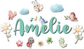 Custom Nursery Name Sign with Themed Decor Kit | Personalized Wooden Wall Art for Baby, Kids Room | Space, Jungle, Circus, Under the Sea, Woodland, Rainbow (40", Fairy Garden)