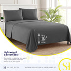 King Size Sheets - Breathable Luxury Bed Sheets with Full Elastic & Secure Corner Straps Built In - 1800 Supreme Collection Extra Soft Deep Pocket Bedding Set, Sheet Set, King, Gray