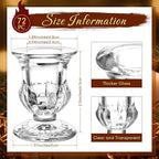 Foaincore 72 Pack Glass Candlestick Holders Bulk 2.5 Inch Taper Candle Holders Small Ritual Candle Stand Table Centerpieces for Wedding Christmas Valentine's Festival Party Dining Decorations (Clear)