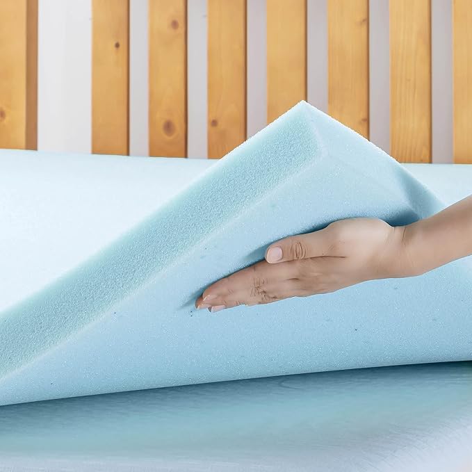 Best Price Mattress 2 Inch Ventilated Memory Foam Mattress Topper, Cooling Gel Infusion, Dorm Essentials, Queen