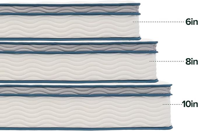ZINUS 6 Inch Spring Sensation Hybrid Mattress [New Version], Full, Fiberglass Free, Medium Firmness, Durable Support, Certified Safe Foams & Fabric, Mattress in A Box