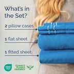 King Size 4 Piece Sheet Set - Comfy Breathable & Cooling Bed Sheets Set - Hotel Luxury Bedding for Women, Men, Kids, Teens, Boys & Girls - Deep Pockets, Soft and Wrinkle Free - Oeko-Tex - Royal Blue