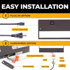 LED Under Cabinet Lighting Hardwired - 3CCT 32 Inch Bronze Finish - Undercabinet Lights for Kitchen - Linkable Undercounter Dimmable Plug in Light or Hard Wired - Under Counter Fixture Direct Wire