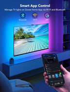 Govee TV LED Backlight,RGBIC Smart LED Strip Lights for 70-80 inch TVs, Bluetooth and Wi-Fi Control, Works with Alexa & Google Assistant, Music Sync, 99+ Scene Modes, Adapter