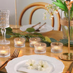 Tealight Candle Holder Set of 12, Clear Small Votive Candle Holders for Table Centerpiece, Glass Tea Light Candles Holder for Party&Home, Wedding Decor(2''Dia*1.4''H)