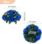 NUPTIO Flower Ball Arrangement Bouquet - 6 Pcs 9.5 inch Diameter Royal Blue Fake Flowers Roses Balls for Centerpieces Tables - Artificial Rose Arrangements for Wedding Centerpiece Table Decorations