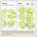 Auihiay 64 PCS Full Hydrangea Flowers, Silk Hydrangea Artificial Flowers Heads with Stems, Artificial Flowers for Wedding, Garden, Baby Shower, Party, Outdoor Indoor Decoration (Light Green)