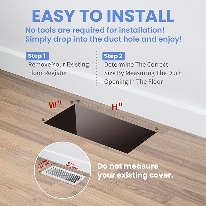 4x10 Inches 2 Pack Heavy Duty Walkable Floor Register - Easy Adjust Air Supply Lever Decorative Floor Vent Covers - Boston Design Vent Covers for Home - Antique Brass