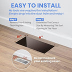 4x14 Inches 2 Pack Heavy Duty Walkable Floor Register - Easy Adjust Air Supply Lever Decorative Floor Vent Covers, Boston Design Vent Covers for Home - Matte Black