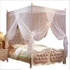 4 Corners Canopy Bed Curtains Canopy Bed Netting Canopies for Girls Princess Adults Bed (King, White)